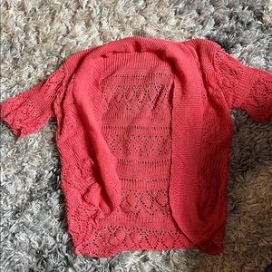 Bina Coral Open-Knit Shrug